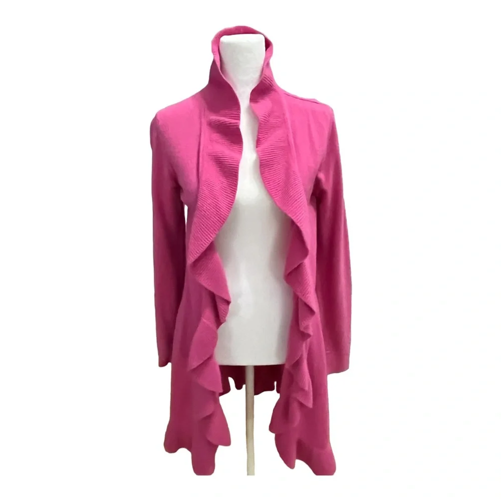 Lilly Pulitzer 100% cashmere ruffle cardigan. Size XS. Never worn - Picture 1 of 5